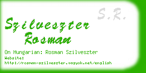 szilveszter rosman business card